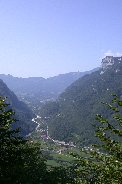 Looking south into picturesque Italian Alps gorge