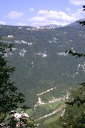 Village across gorge to the west