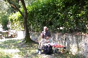 Roadside lunch on warm Italian afternoon