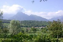 Fertile valley in Italian Alps foothills