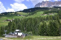 Ski lift base and view beyond