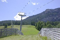 Ski lift up the hill