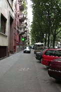 Driving on sidewalk to park in Milan