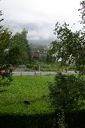 View from Vaduz Hostel room including sheep