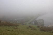 Mist shrouded reservoir