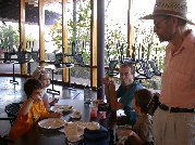 Ofek, Yaam, Jack and Rom finish their lunch as Paul (and others) wait to finish the last of the exhibits