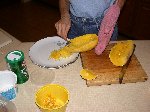 Use fork to remove the squash pulp which forms strings