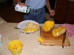 We like lots of parmesean cheese on the hot spaghetti squash