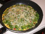 Bacon/Spinach/Cheese Omelette nearing completion