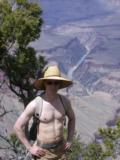 Oli enjoys the warm April sunshine on Grand Canyon south rim