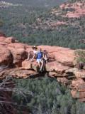 Oli, Jack and Lindsey seated on edge of Devil's Bridge