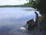 Paul prepares to put the canoe into the water