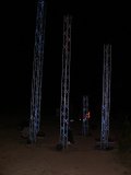 Light towers at dim stage