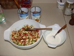 Canned chickpeas & lentils main ingredients in delicious full meal salad