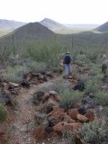 Can't miss the path in this stretch between large red & black rocks