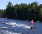 Paul in his 1st skim by the south shore of Little Straggle Lake center