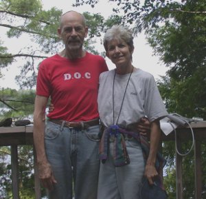 June 1 2010 - Paul & Kitty after step climbing (and bloodpressure/pulse taking) at Harcourt Park Ontario home